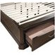 Lyndhurst Walnut and Beige King Upholstered Storage Sleigh Bed