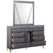 Symmetry Charcoal Rectangular Dresser Mirror with LED