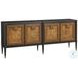 Solmere Black and Mapa Burl 4 Door Console Table