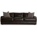 Cameron Black Leather 97" Sofa with Pillow