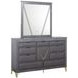 Symmetry Charcoal Rectangular Dresser Mirror with LED