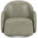 Rothko Uph Pale Green Leather Upholstered Swivel Accent Chair