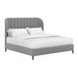 Dante Slate Performance Fabric Queen Upholstered Wide Channel Panel Bed