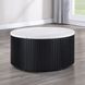 Colvin Black and White Round Marble Top Coffee Table with Casters