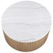 Colvin Brown and White Round Marble Top Coffee Table