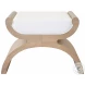 Janna White Linen And Cerused Oak Curved Stool