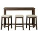 Dex Cream and Cherry Upholstered 4 Piece Bar Table Set with USB Charging