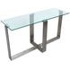 Whitehall Aged Pewter and Chrome Pucks Rectangular Glass Top Sofa Table