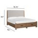Foxrun Hollow Sierra Brown and Elite Dove California King Upholstered Storage Panel Bed