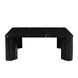 Segment Jetty Black Square Marble Top Coffee Table