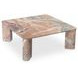 Segment Orange Square Marble Top Coffee Table