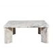 Segment Ashen Gray Square Marble Top Coffee Table