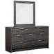 Kinsley Black Heron 7 Drawer Dresser with Portrait Mirror