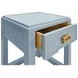 Jean Matte Light Blue Rectangular 1 Drawer Side Table