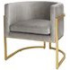 Jenna Gray and Gold Leaf Accent Chair