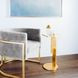 Jenna Gray and Gold Leaf Accent Chair