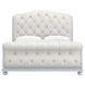 Summer Creek Blue and White Upholstered Queen Sleigh Bed