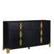 Empire Black Upholstered Panel Bedroom Set with LED