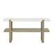 Perth White Rectangular Marble Ocassional Table with Casters