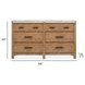 Foxrun Hollow Sierra Brown and White 6 Drawer Marble Top Dresser