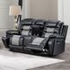 Nikko Black 74" Loveseat with Dual Recliner and Nailhead Trim