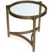 Cassidy Aged Brass and Volakas Classic Round Glass Top End Table