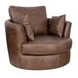 Jetson Bomber Tan Top Grain Leather Swivel Accent Chair