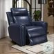Jonathan Blue Leather Glider Power Recliner with Power Headrest and USB Charging