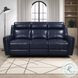 Jonathan Blue Leather Lay Flat Power Reclining Living Room Set with USB Charging