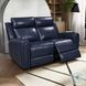 Jonathan Blue Leather 61" Lay Flat Power Reclining Loveseat with Power Headrest and USB Charging