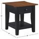 Joplin Black and Brown Square End Table