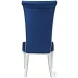 Joy Blue Fabric And Polish Stainless steel Tall Back Side Chair Set of 2
