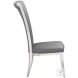 Joy Gray And Polish Stainless steel Tall Back Side Chair Set of 2
