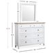Windmill Harbour White Whisp and Sand 8 Drawer Dresser with Rectangular Mirror