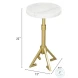 Maurice White And Gold Side Table