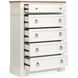 Crownfall Whisper White and Cerused Nutmeg 5 Drawer Chest