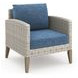 Carezza Dark Blue and Natural Upholstered 5 Piece Conversation Set