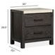 Foxrun Hollow Ravenwood Black and White 2 Drawer Marble Top Nightstand with USB Charging