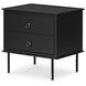 Reagan Black 2 Drawer Nightstand