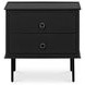 Reagan Black 2 Drawer Nightstand