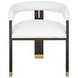 Jude Dark Espresso and White Performance Fabric Accent Chair