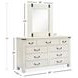 Chesters Mill Alabaster 9 Drawer Dresser with Rectangular Mirror