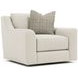 Gabi Beige Upholstered Swivel Chair with Pillow