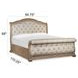 Marisol Fawn and Cream California King Leather Upholstered Sleigh Bed