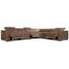 Lioni Brown Leather 4 Piece Modular Power Reclining Sectional with USB Charging