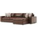 Nest Brown Leather 2 Piece Modular RAF Sectional with Pillows