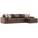 Nest Brown Leather 2 Piece Modular RAF Sectional with Pillows