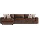 Nest Brown Leather 2 Piece Modular LAF Sectional with Pillows