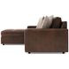 Nest Brown Leather 2 Piece Modular LAF Sectional with Pillows