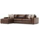 Nest Brown Leather 2 Piece Modular LAF Sectional with Pillows